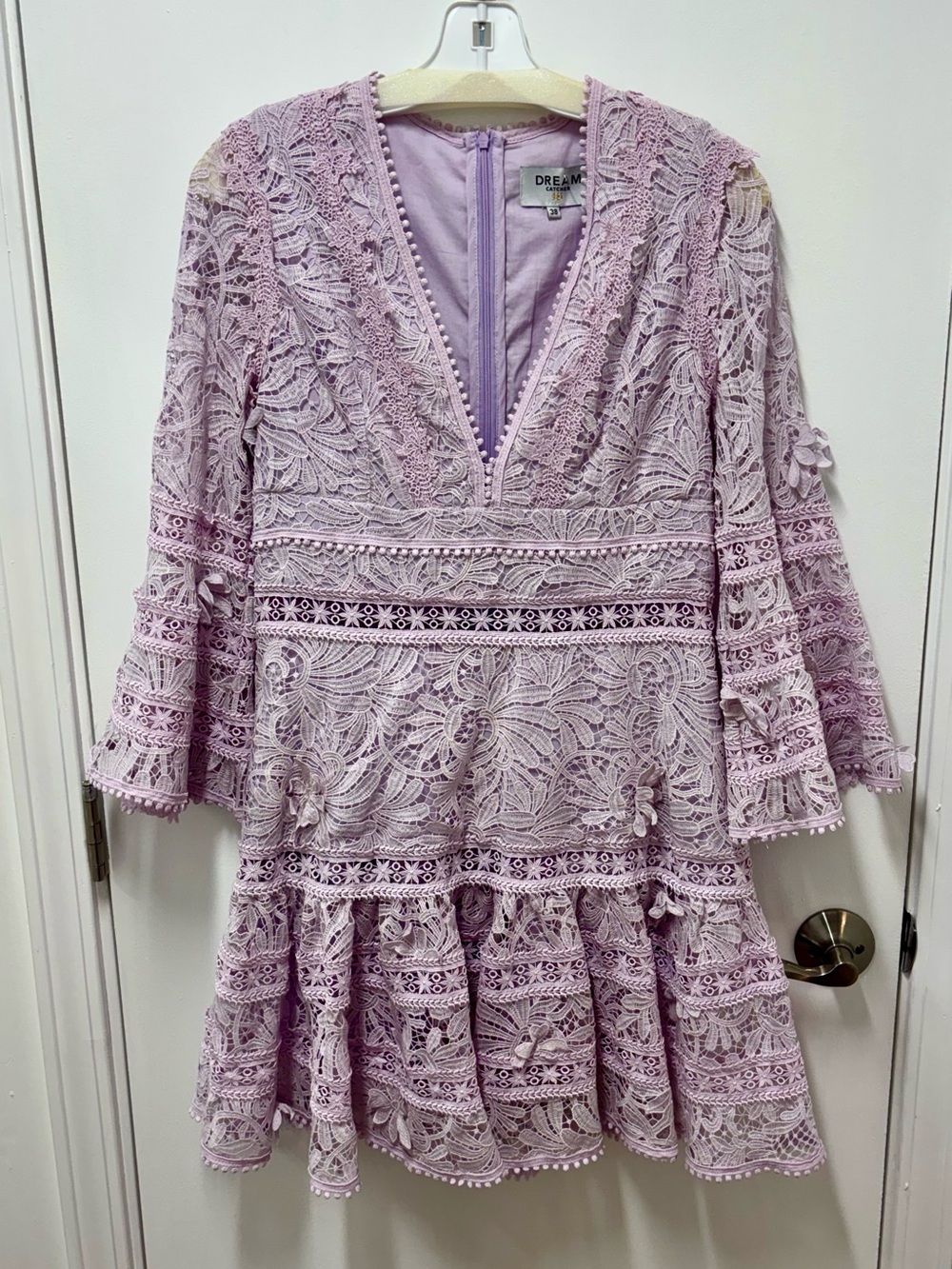 Dream Catcher Lace Mini Dress in Lilac